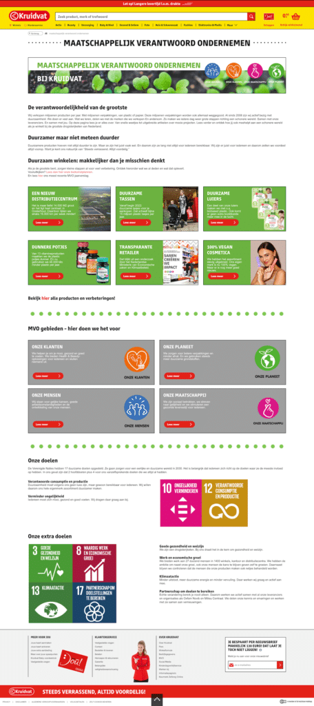 Kruidvat MVO Site homepage